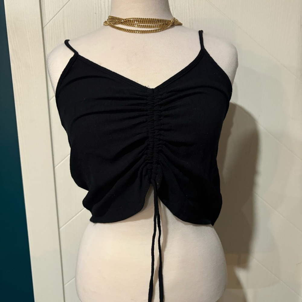 Wild Skye Black‎ Cinched Festival Top/ Boho/Goth/Y2K /Streetwear/Coquette/Small